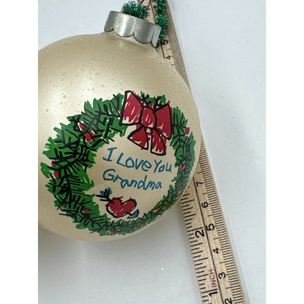 VTG  Set 2 Christmas Ornament Balls Grandpa & Grandma Holiday